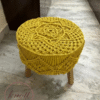 Handcrafted Mustard Macramé Stoo