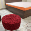 Handcrafted Red Macramé Stool