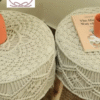 Beige Macrame Stool