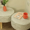 Beige Macrame Stool