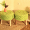 Handcrafted Green Macrame Stool