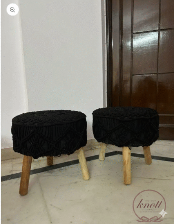 Handcrafted Macramé Ottoman Stool