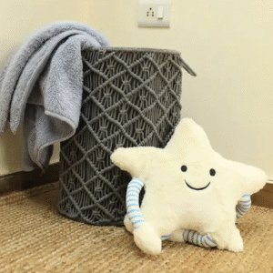 Handcrafted Grey Macrame Storage Basket