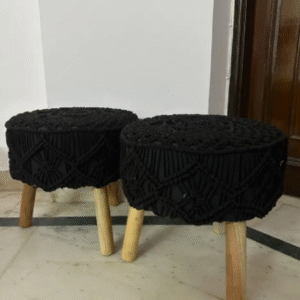 Handcrafted Macramé Ottoman Stool