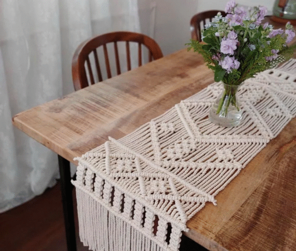 Handwoven Boho Macramé Table Runner