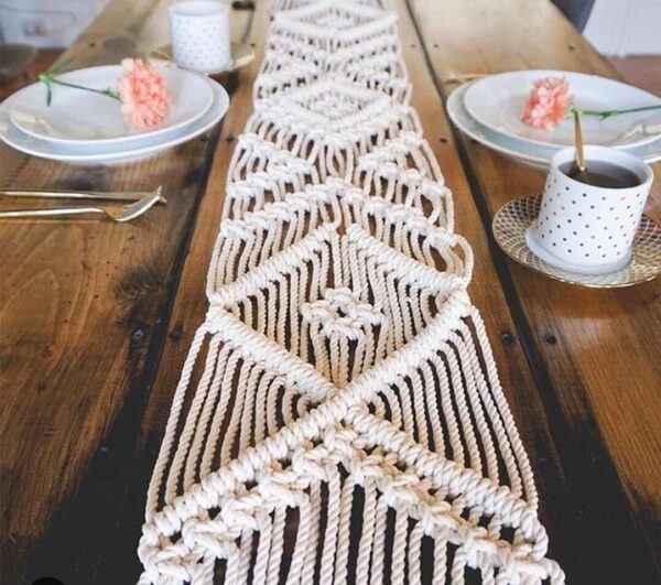 Luxury Handcrafted Macramé Table Runner