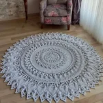 Handcrafted Boho Macrame Round Rug