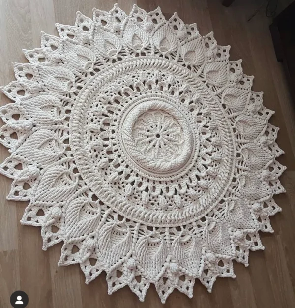 Handcrafted Boho Macrame Round Rug