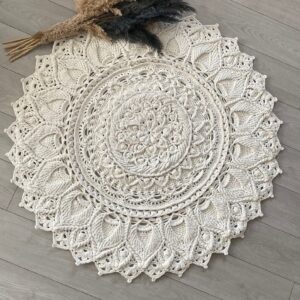 Handmade Boho Macrame Round Rug