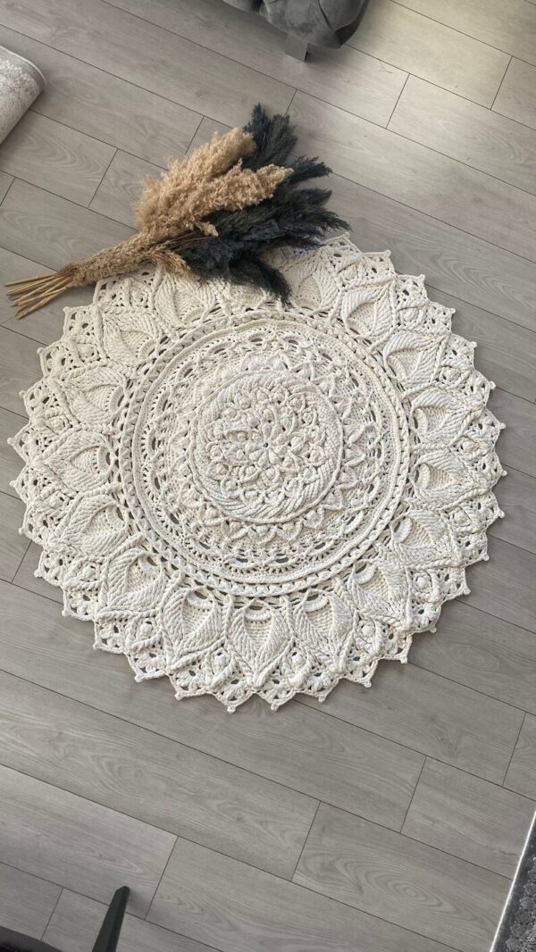 Handmade Boho Macrame Round Rug