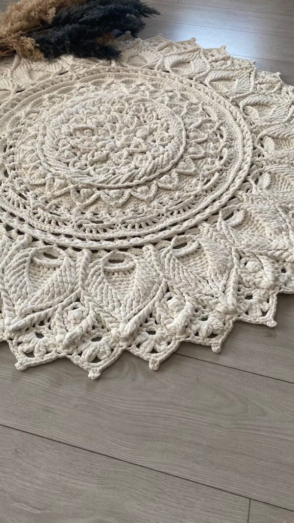 Handmade Boho Macrame Round Rug