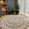 Handmade Boho Macrame Round Rug
