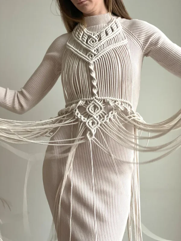 Handmade Macramé Boho Halter Dress