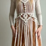 Handmade Macramé Boho Halter Dress