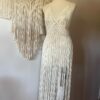 Handmade Macramé Fringe Dress with Deep