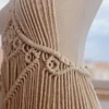 Handmade Macramé Fringe Dress with Deep