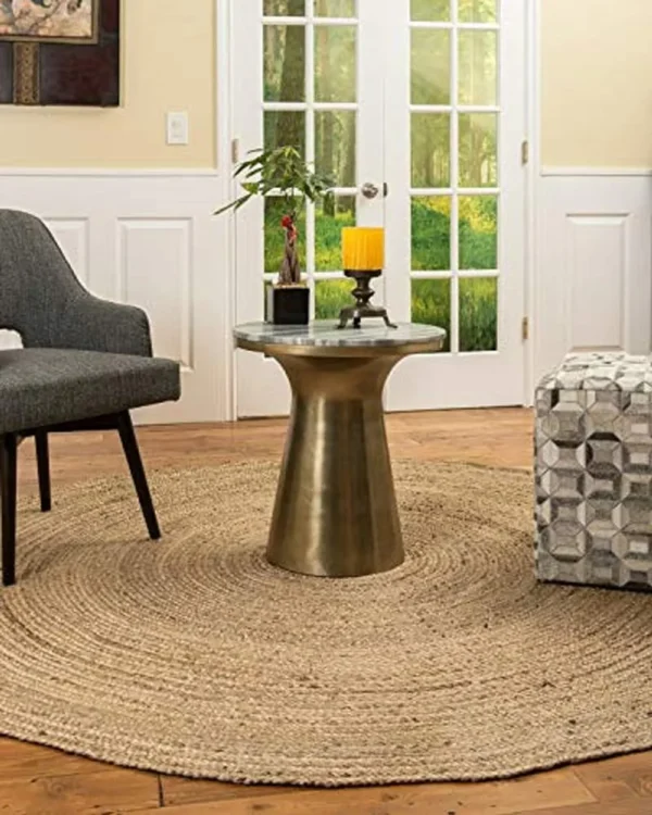 Handwoven Natural Round Jute Rug