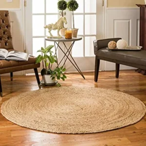 Handwoven Natural Round Jute Rug