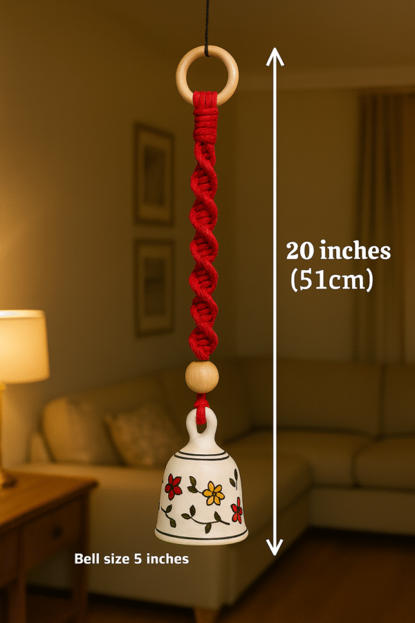 Handcrafted Red Macramé Bell