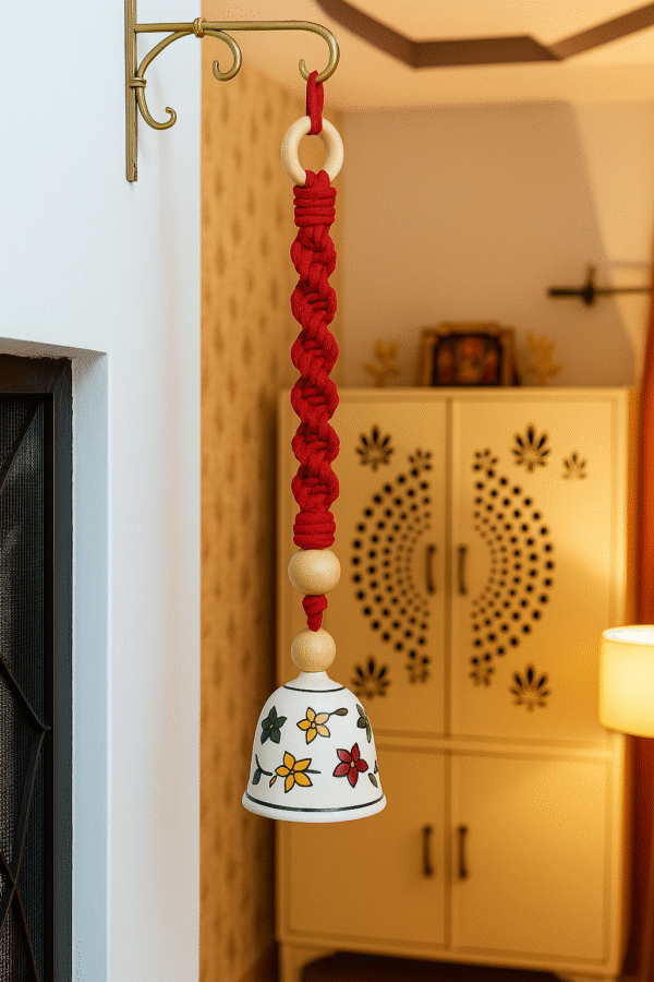 Handcrafted Red Macramé Bell