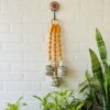 Handcrafted Mustard Macramé Triple Ceramic Bell