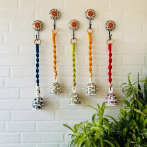 Handcrafted Colorful Macramé Ceramic Bell