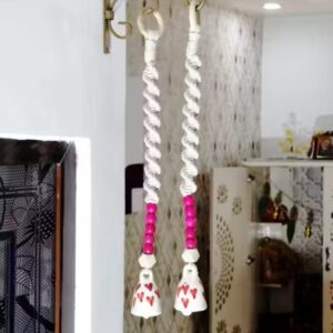 Handcrafted Off-White Macramé Dual Bell