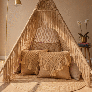 Handwoven Boho Macramé Teepee Tent