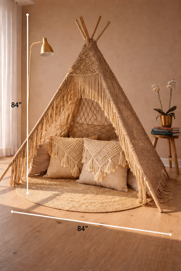 Handwoven Boho Macramé Teepee Tent