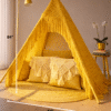 Handwoven Yellow Boho Macramé Teepee Tent