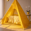 Handwoven Yellow Boho Macramé Teepee Tent