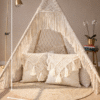 Handwoven White Boho Macramé Teepee Tent